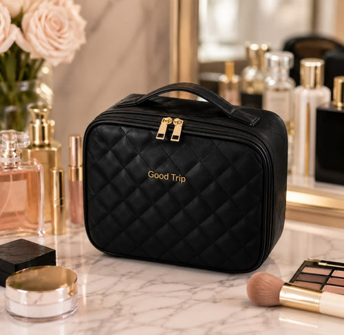 Luxurious Leather Cosmetic Travel Bag